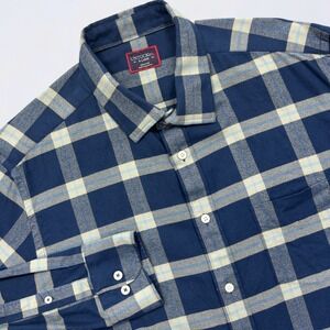 UNTUCKit Shirt Men's XL Blue Plaid Flannel Button Up Long Sleeve Vougeot Casual